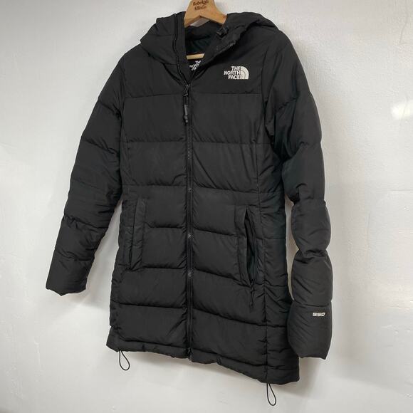 The North Face WOMEN'S GOTHAM DOWN PUFFER PARKA SZ SMALL 550-Down Black Long EUC - Picture 6 of 14